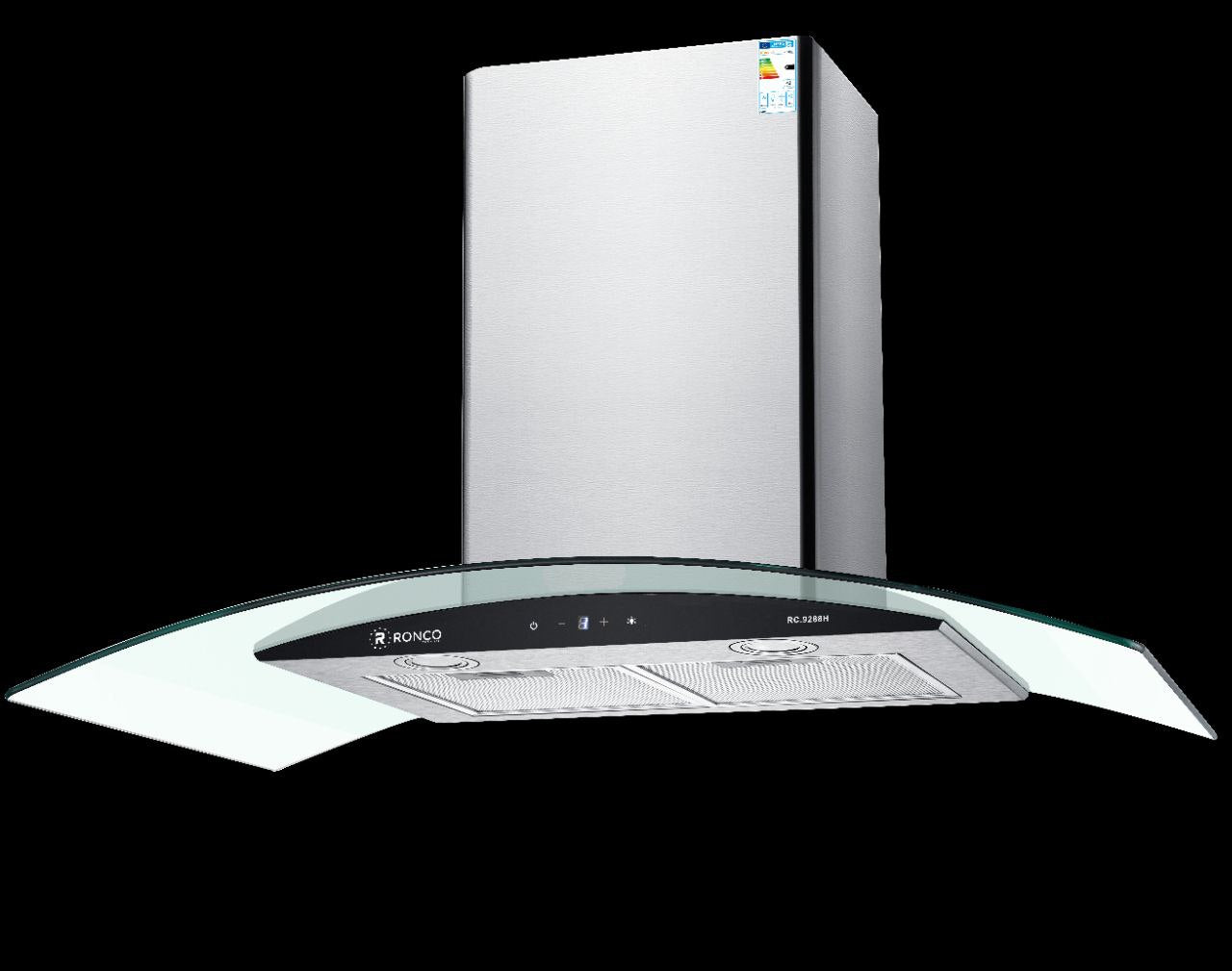 glass canopy range hood