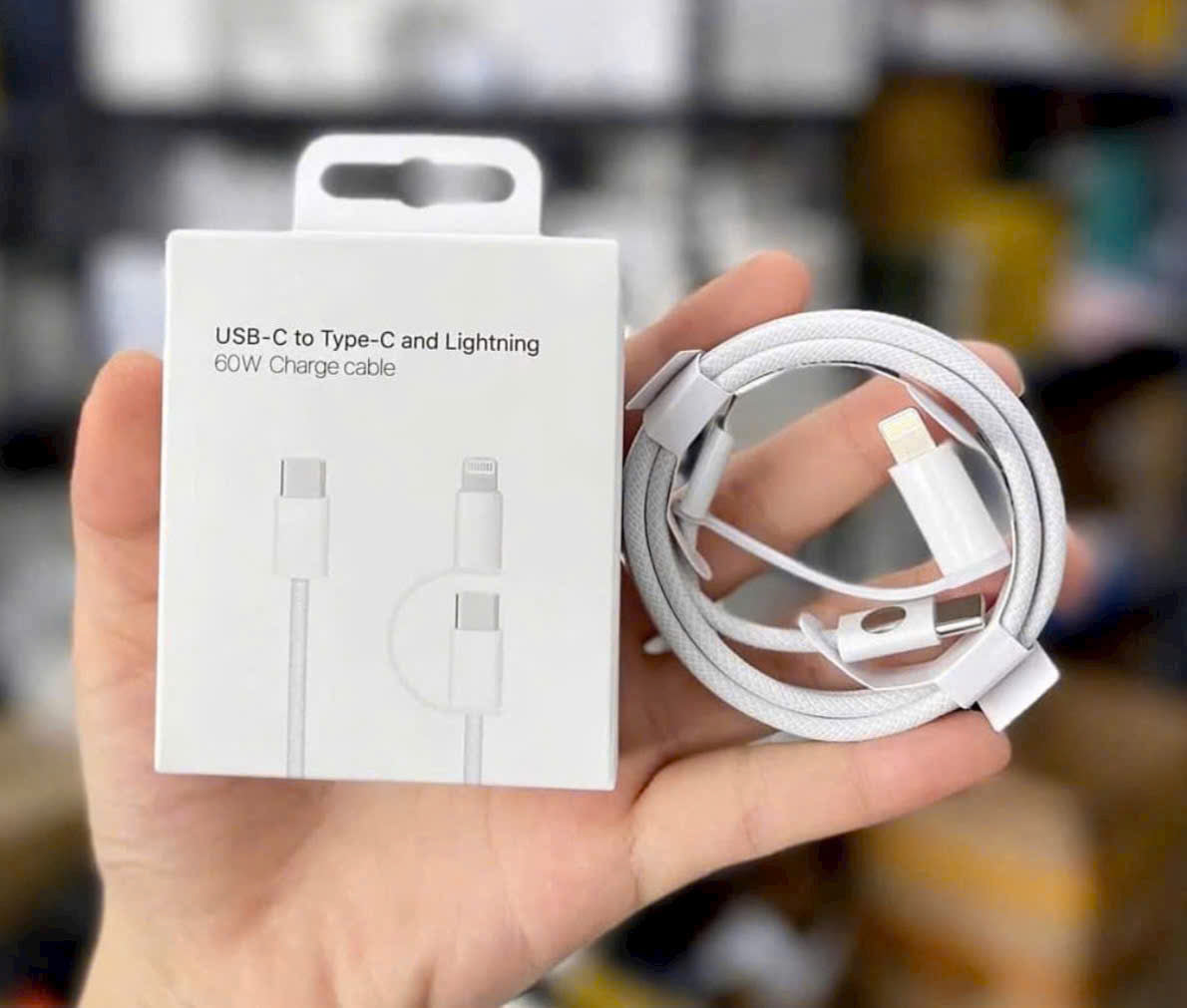 USB-C to Type-C and Lightning 60W Charge Cable