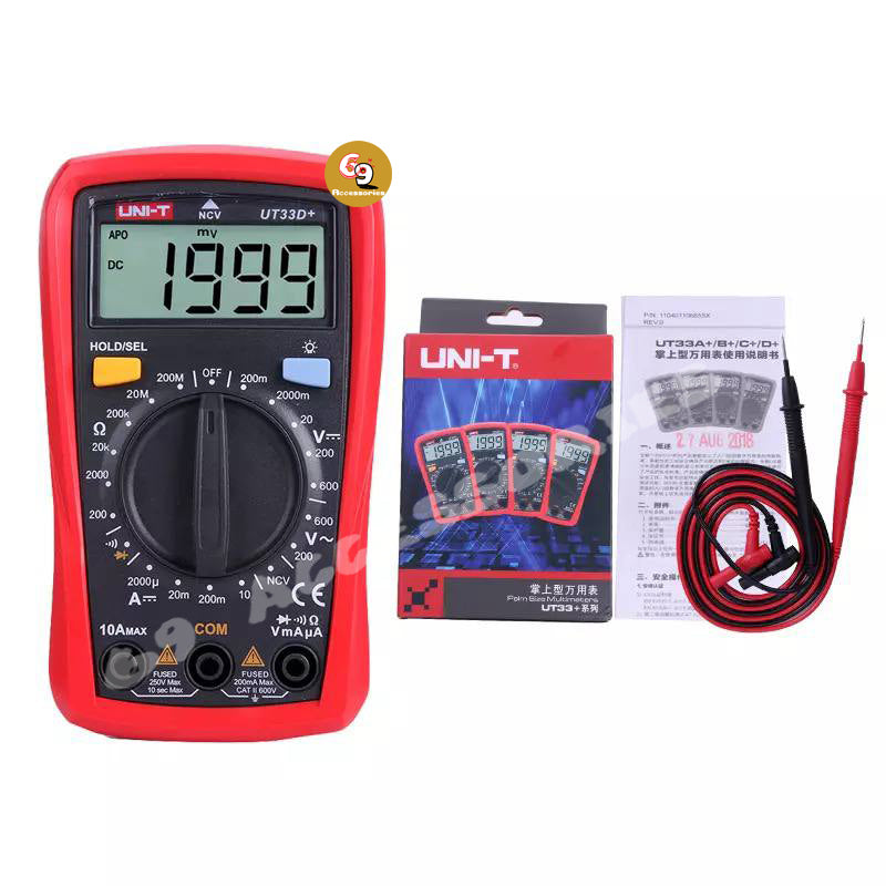UNI-T UT33D+ Palm Size digital Multimeter With Capacitance/NCV/Diode test/Continuity buzzer