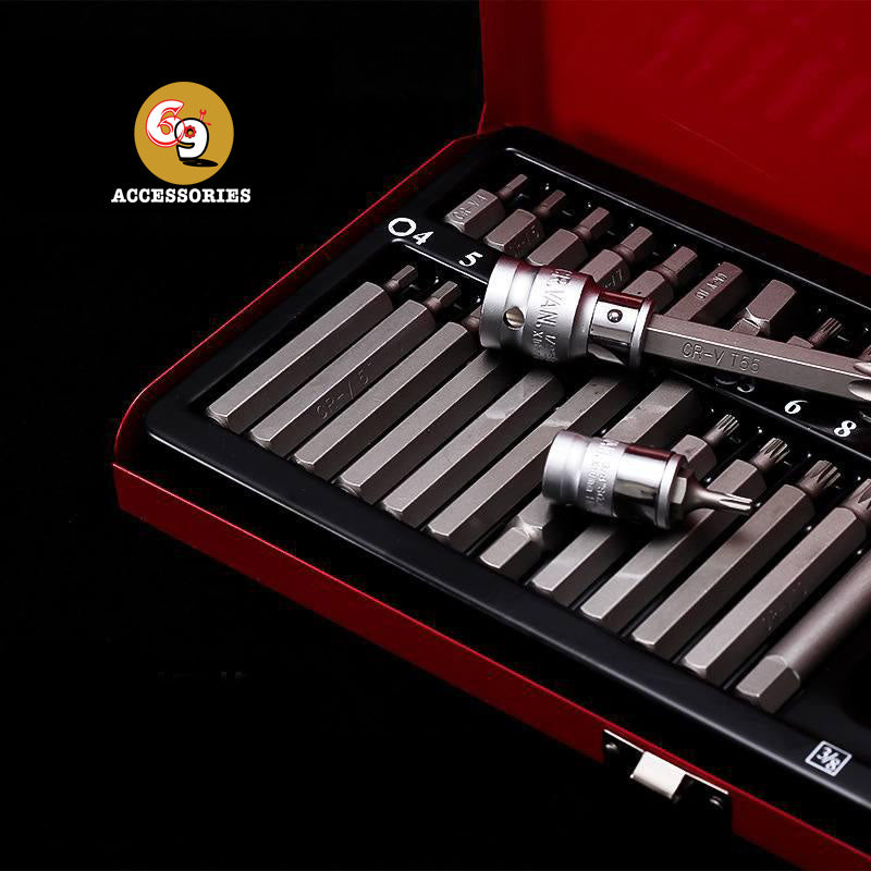 40PCS 1/2" 3/8" Portable Drive Nut Driver Bit Set
CR-V Chorme Vanadium Steel Hex Head Socket Screw Bit Kit