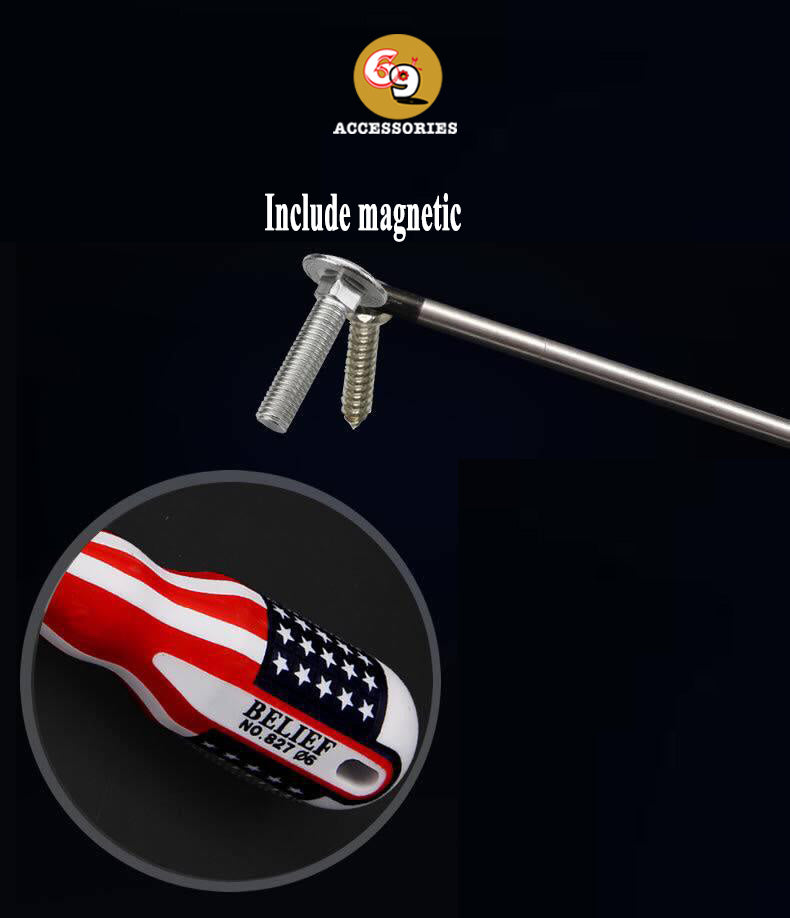 The American flag 6" with magnetic screwdriver tools for two purpose use
