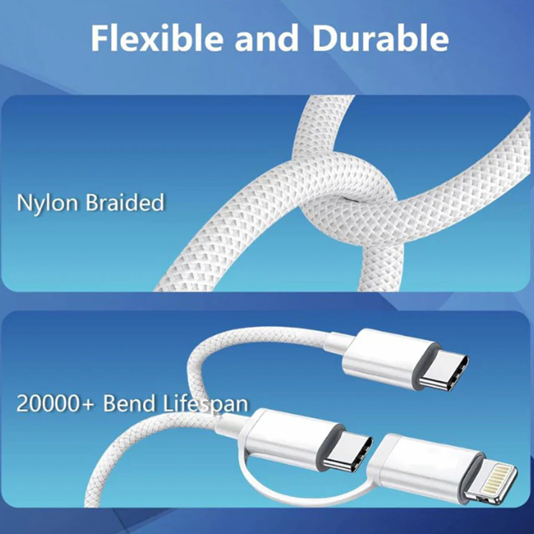 USB-C to Type-C and Lightning 60W Charge Cable
