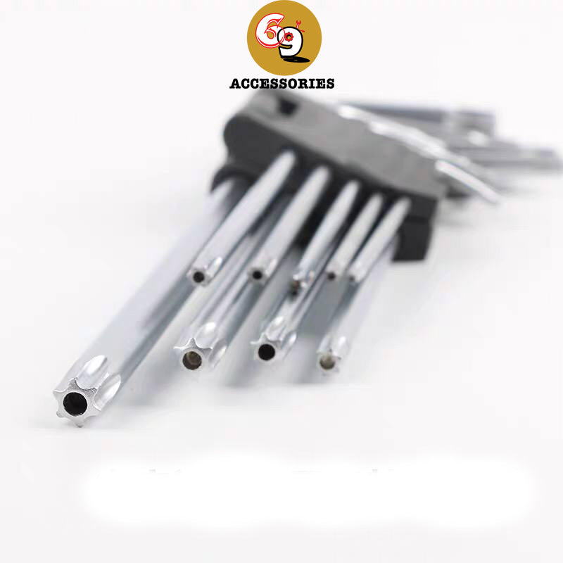 9pcs Long High Quality customized Professional L Type CRV Torx Hex Key Wrench Set tool