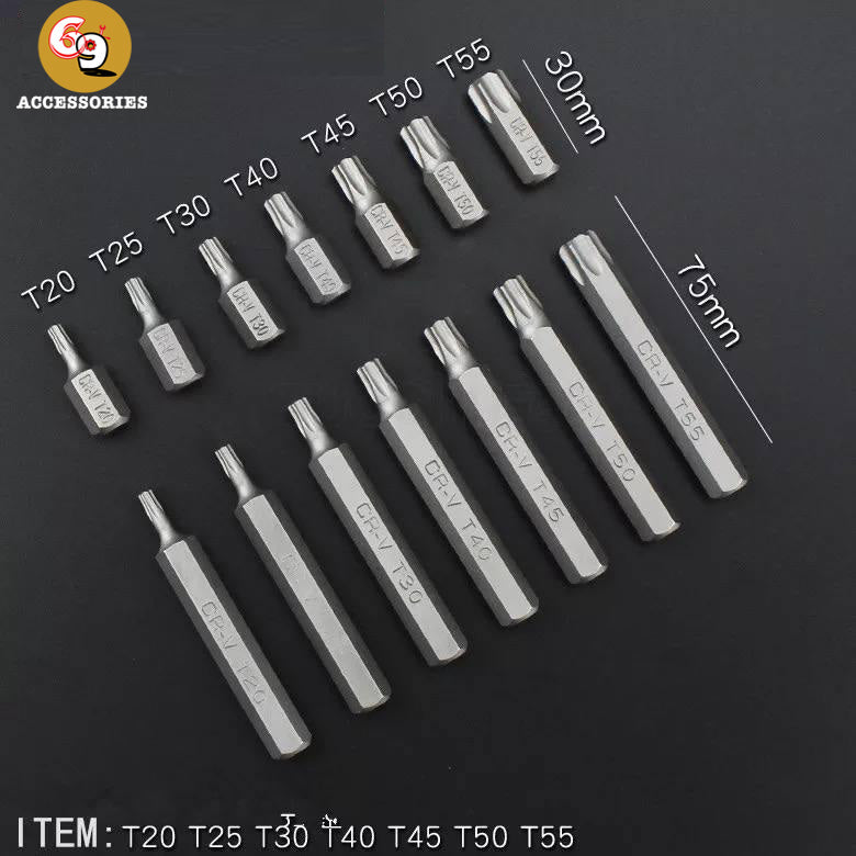 40PCS 1/2" 3/8" Portable Drive Nut Driver Bit Set
CR-V Chorme Vanadium Steel Hex Head Socket Screw Bit Kit
