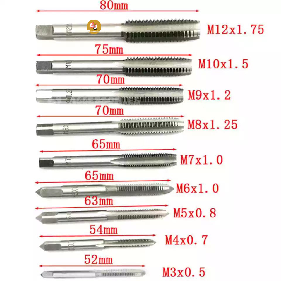 40pcs/set Metricing Tap Wrench
Tip and Die Pro Set M3-M12 Screw
Thread Metric Plugs Taps Nut
Bolt Alloy Metal Hand Tools