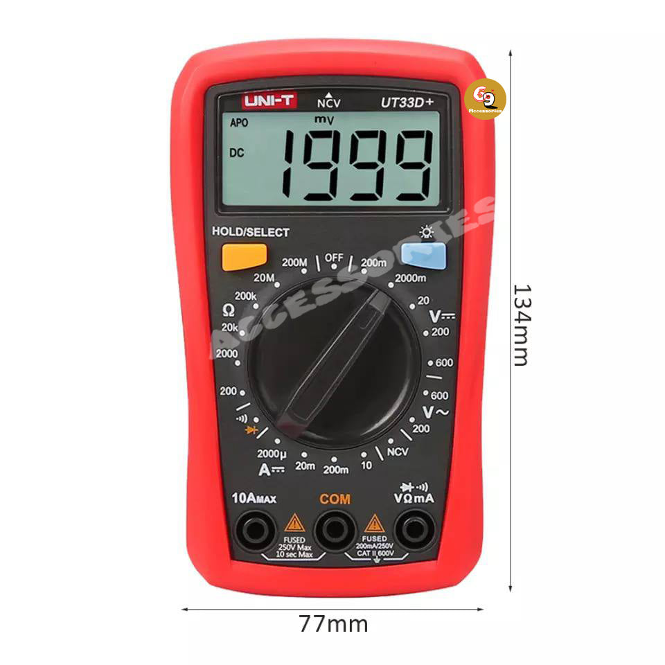 UNI-T UT33D+ Palm Size digital Multimeter With Capacitance/NCV/Diode test/Continuity buzzer