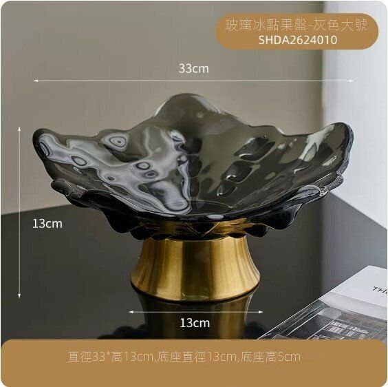 Glass lotus leaf fruit plate