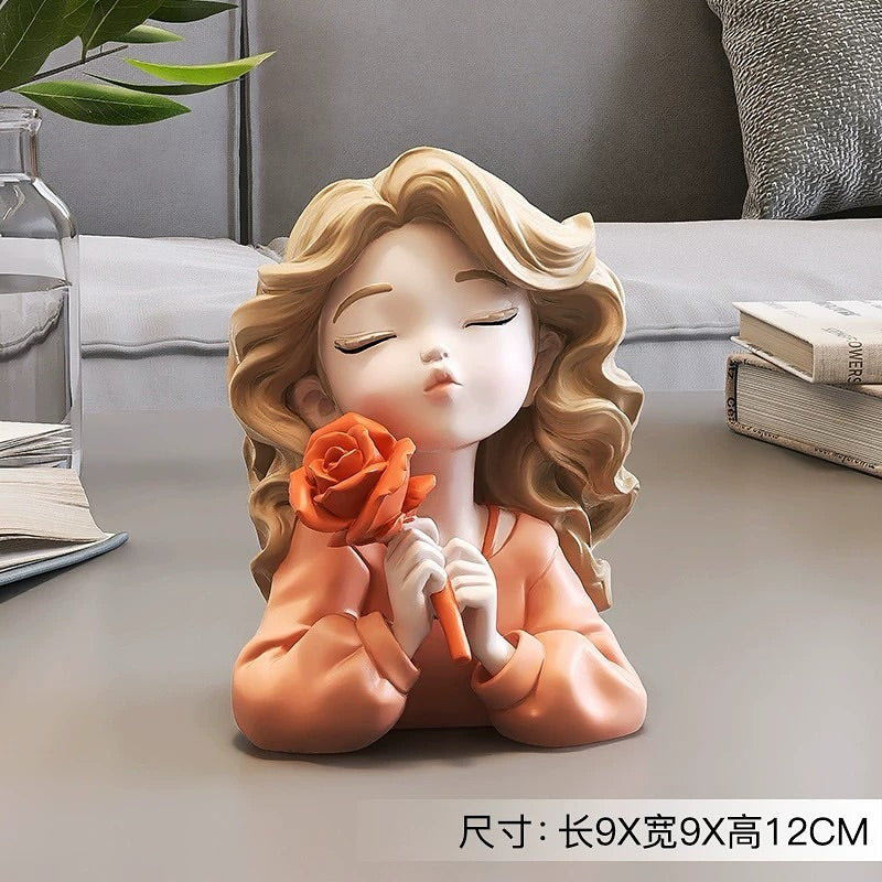 Resin girl figurine(orange)