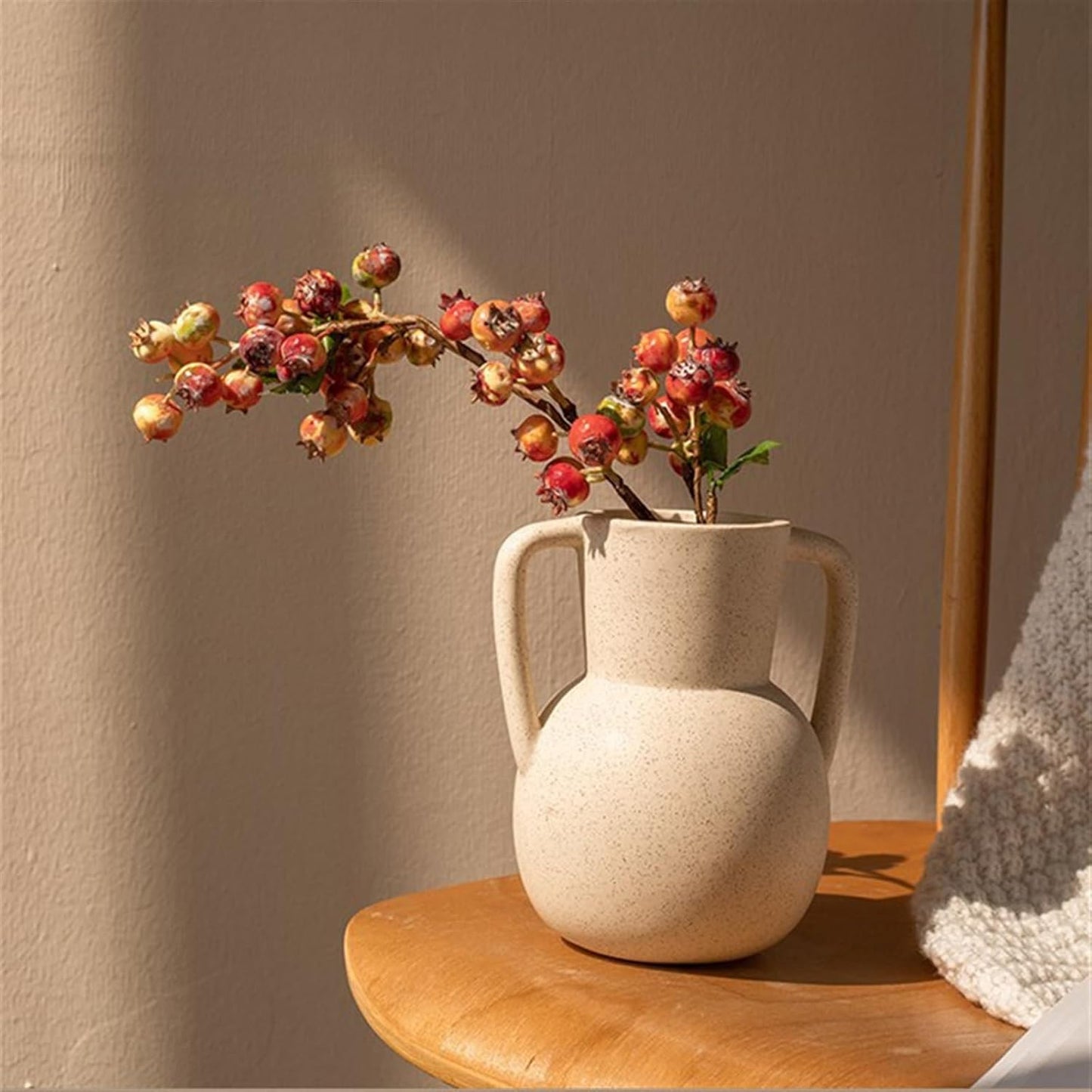 White Ceramic Vase 2 Handles