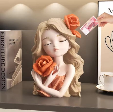elegant Resin girl figurine(Orange)