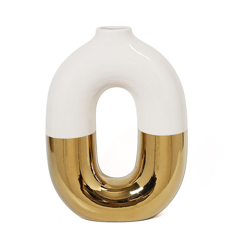 White and Gold Vase(L)