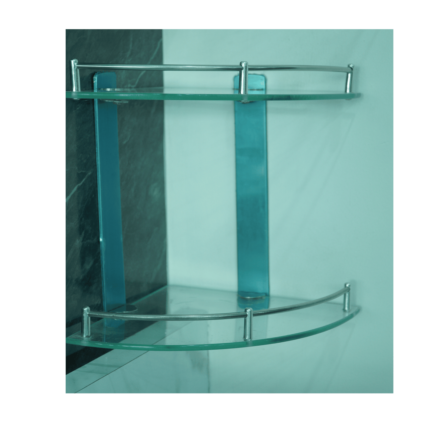 2-TIER CORNER GLASS SHELF