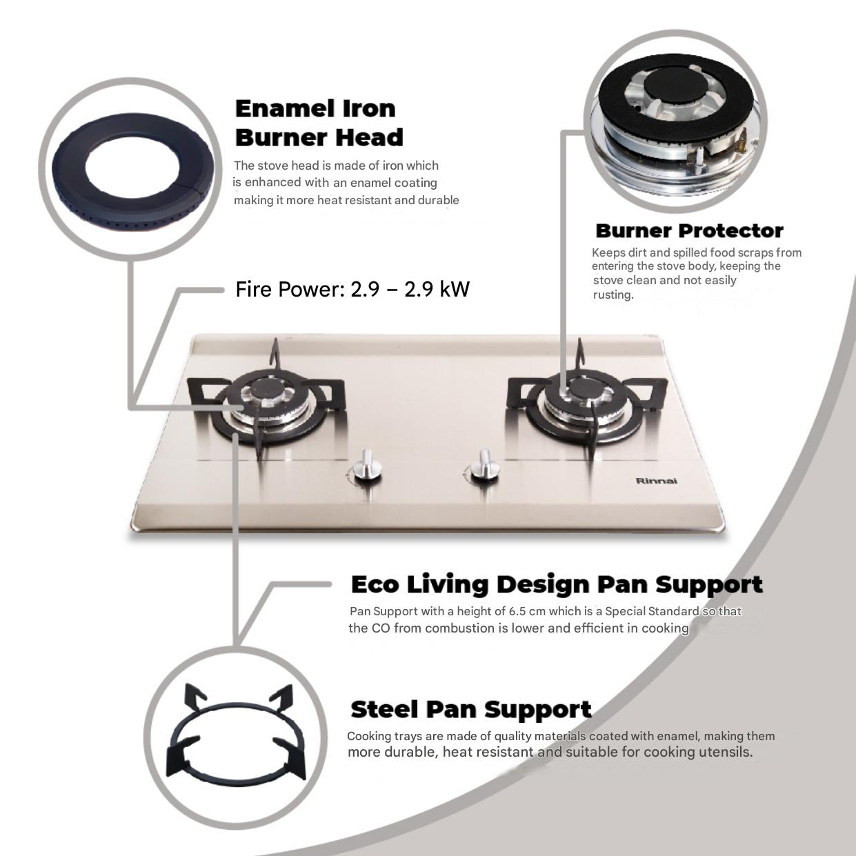 2 Burner Gas Built In Hob (RB-712N(S)