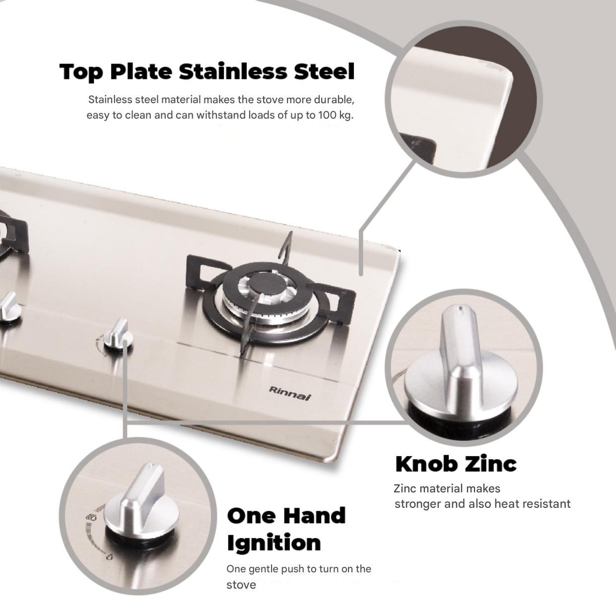 2 Burner Gas Built In Hob (RB-712N(S)