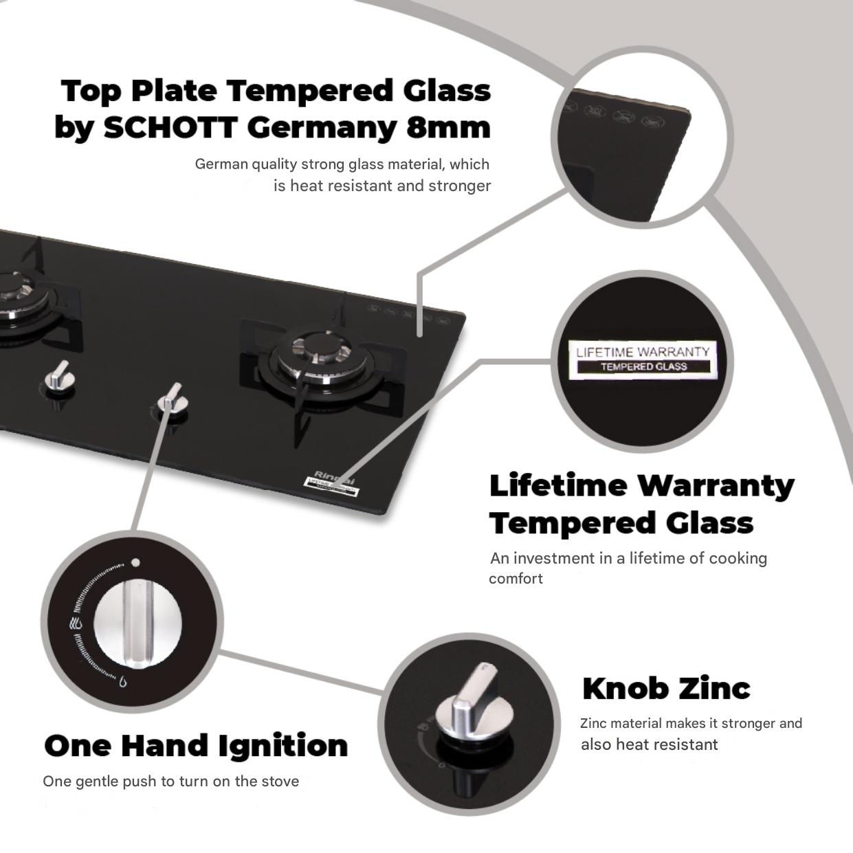 2 Burner Gas Built In Hob (RB-712N(G)