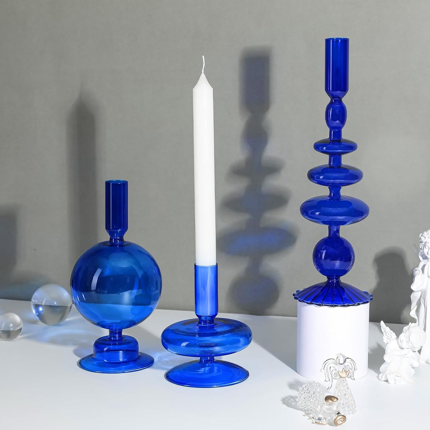 Rtteri 3 Pcs Glass Candlestick