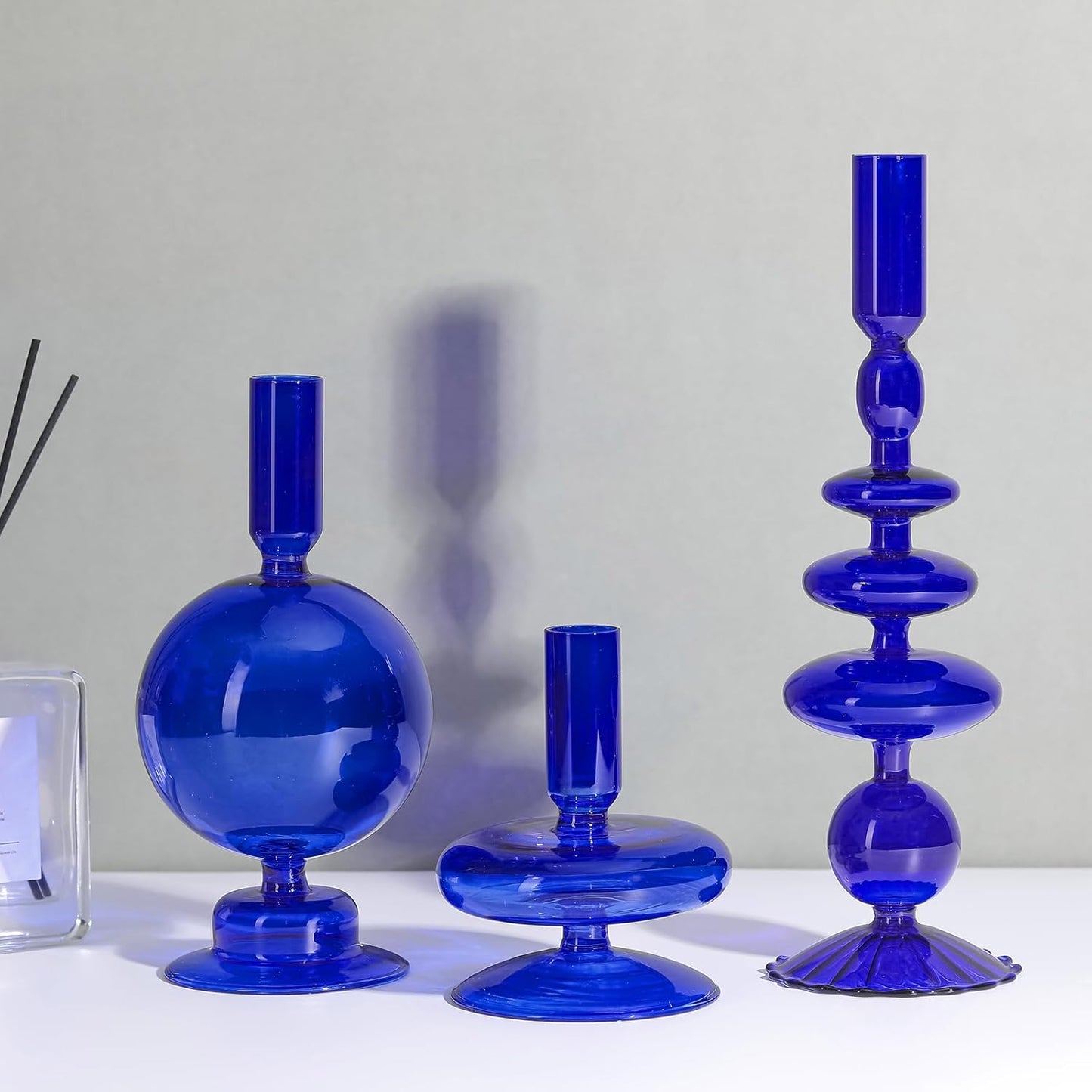 Rtteri 3 Pcs Glass Candlestick