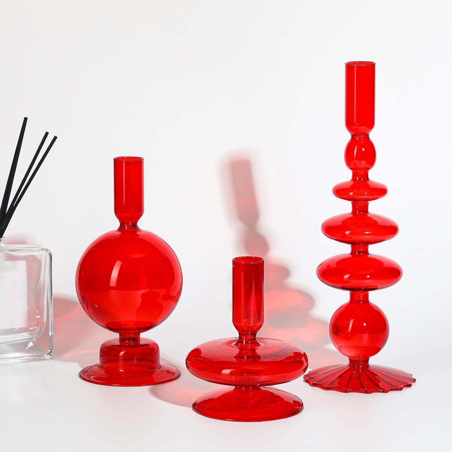 Rtteri 3 Pcs Glass Candlestick