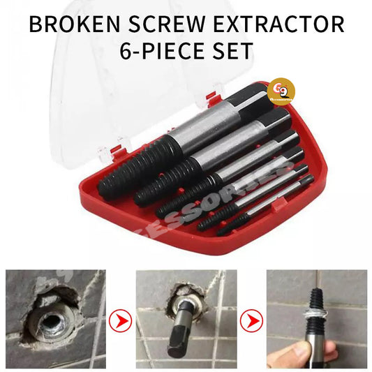 6Pcs Screw Extractor Center Drill 
 Bits Guide Set Broken Damaged
  Bolt Remover Removal Out Set
