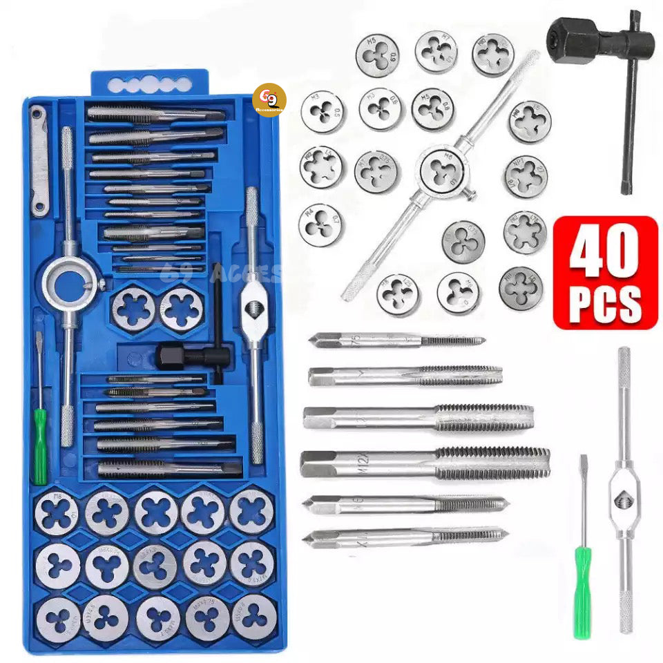 40pcs/set Metricing Tap Wrench
  Tip and Die Pro Set M3-M12 Screw
  Thread Metric Plugs Taps Nut
  Bolt Alloy Metal Hand Tools