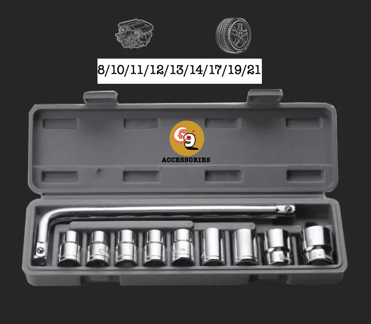 10pcs low carbon steel tool 
 kit with case