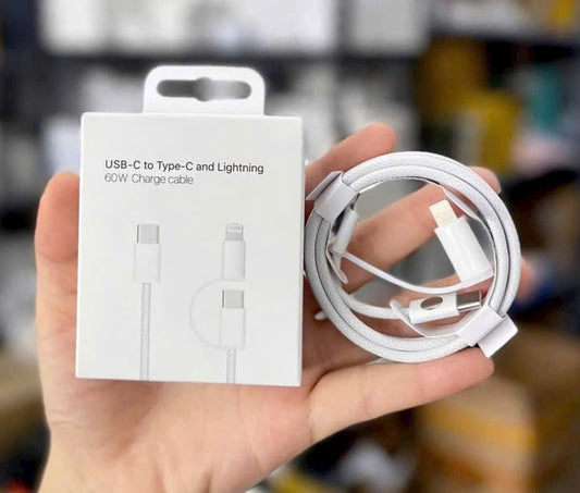 USB-C to Type-C and Lightning 60W Charge Cable