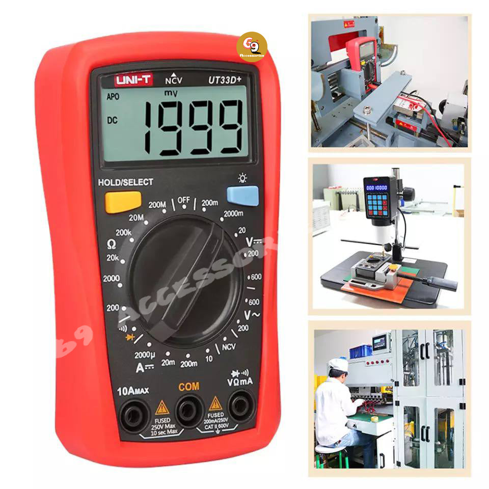 UNI-T UT33D+ Palm Size digital Multimeter With Capacitance/NCV/Diode test/Continuity buzzer