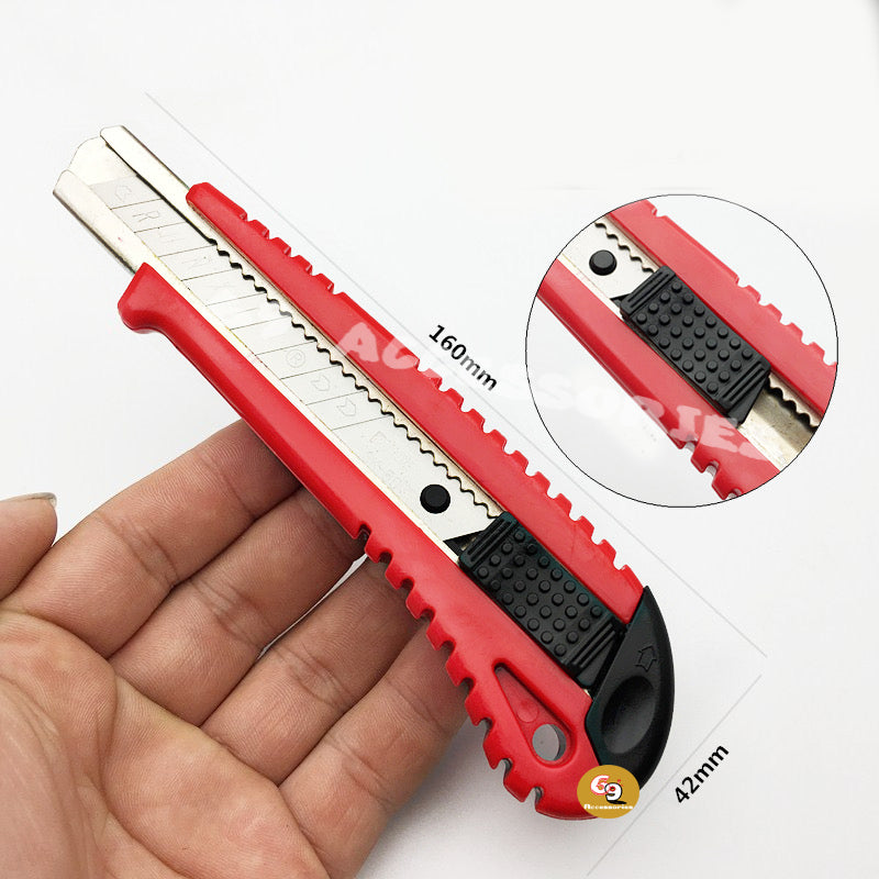 High Carbon Steel Sliding Blade
  Knife PVC Handle Auto
  Retractable Utility Knife Folding 
 Suitable for Art Crafts Hand Tools