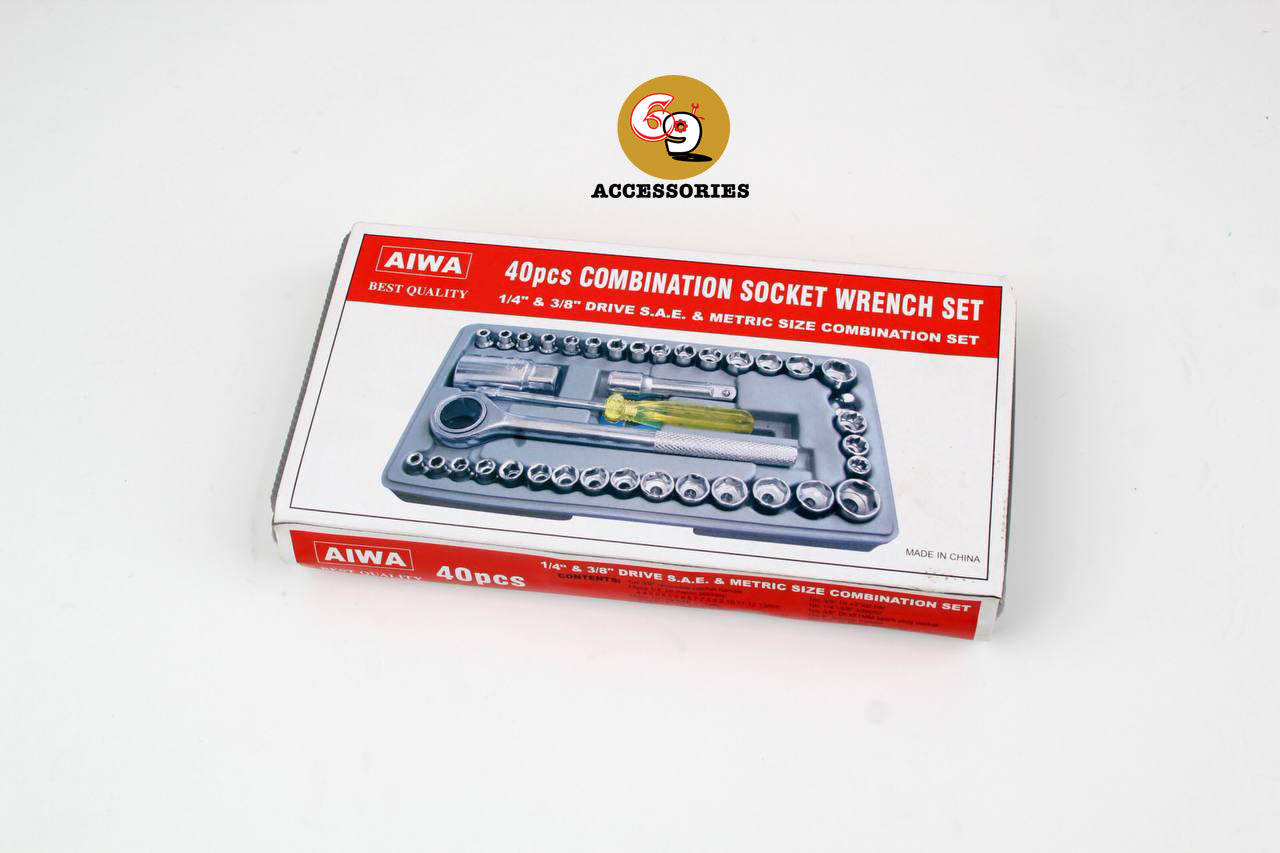 40 pcs Combination Socket Wrench Set