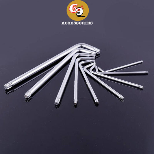 9pcs Long High Quality customized Professional L Type CRV Torx Hex Key Wrench Set tool