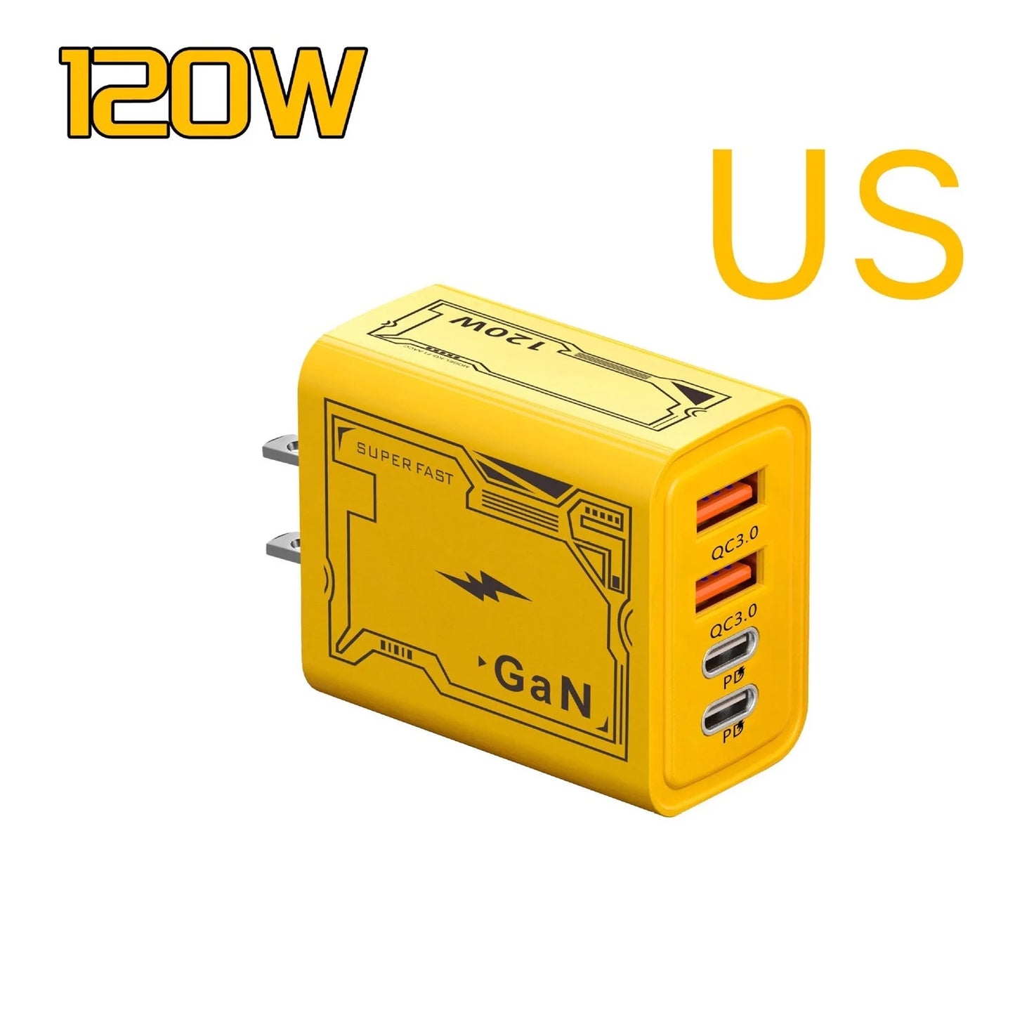 120W Super fast charger dual USB + dual PD