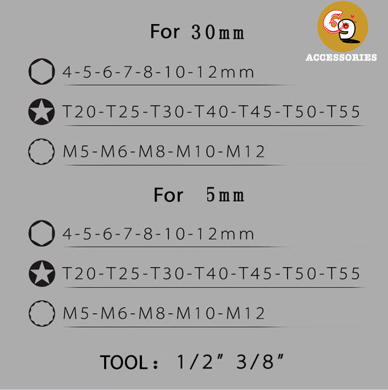 40PCS 1/2" 3/8" Portable Drive Nut Driver Bit Set 
 CR-V Chorme Vanadium Steel Hex Head Socket Screw Bit Kit