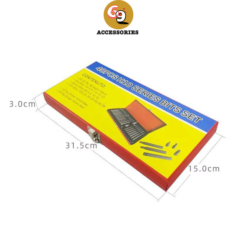 40PCS 1/2" 3/8" Portable Drive Nut Driver Bit Set 
 CR-V Chorme Vanadium Steel Hex Head Socket Screw Bit Kit