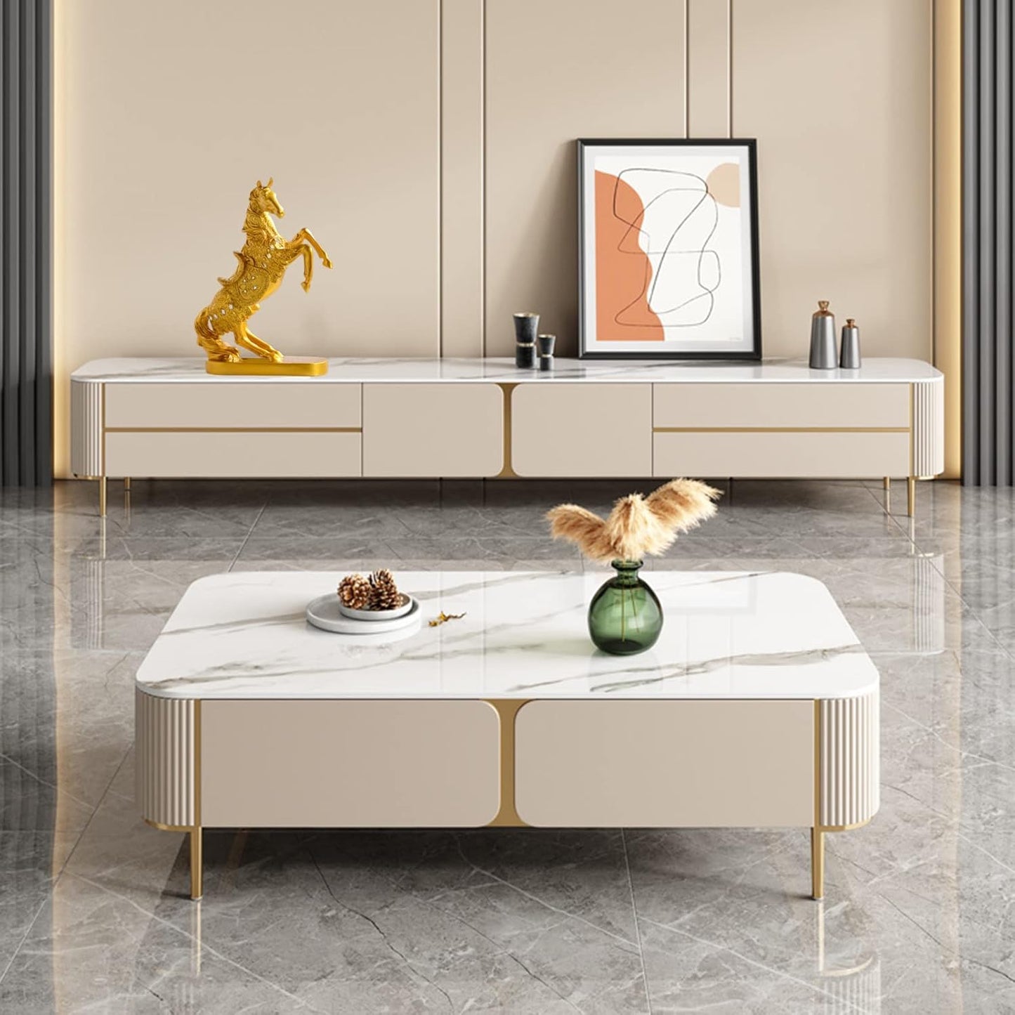 Golden horse stand