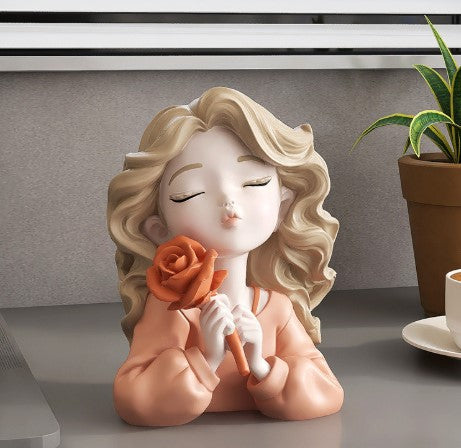 Resin girl figurine(orange)