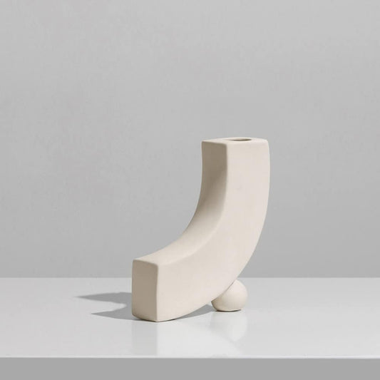 ceramic vase j-shape