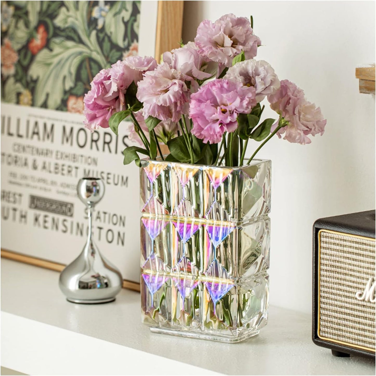Square Crystal Glass Flower Vase