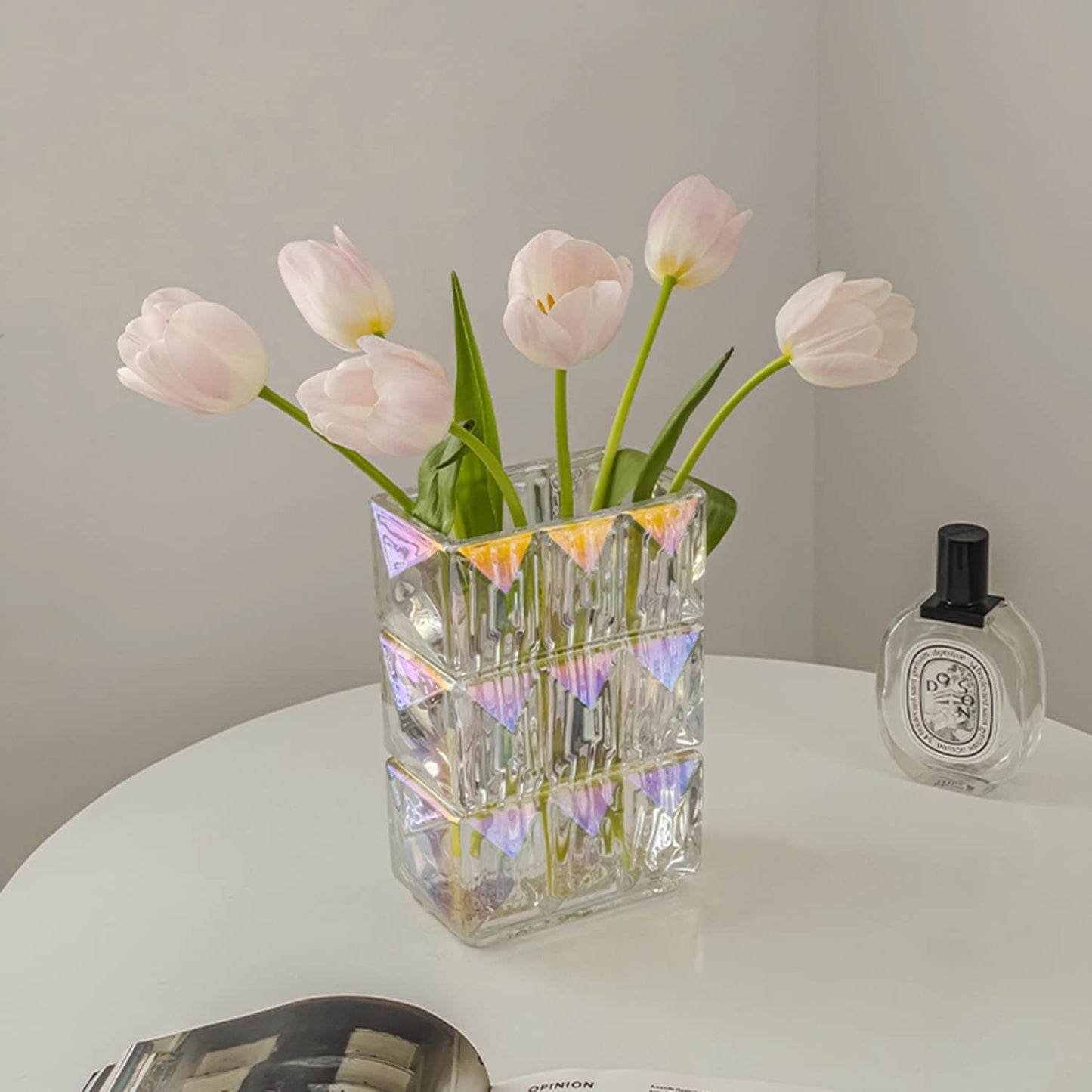 Square Crystal Glass Flower Vase