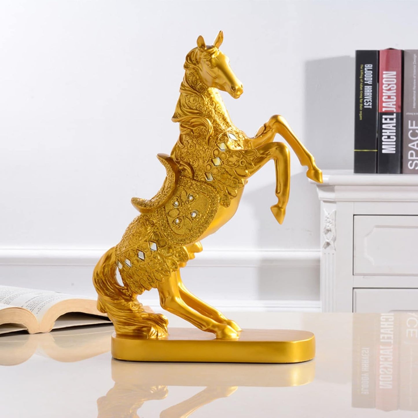 Golden horse stand