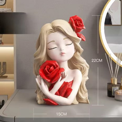 elegant Resin girl figurine(red )
