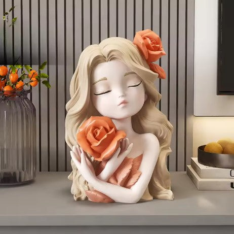 elegant Resin girl figurine(Orange)