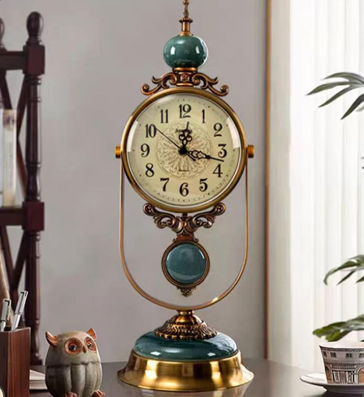 Metal Ceramic ClockMantel