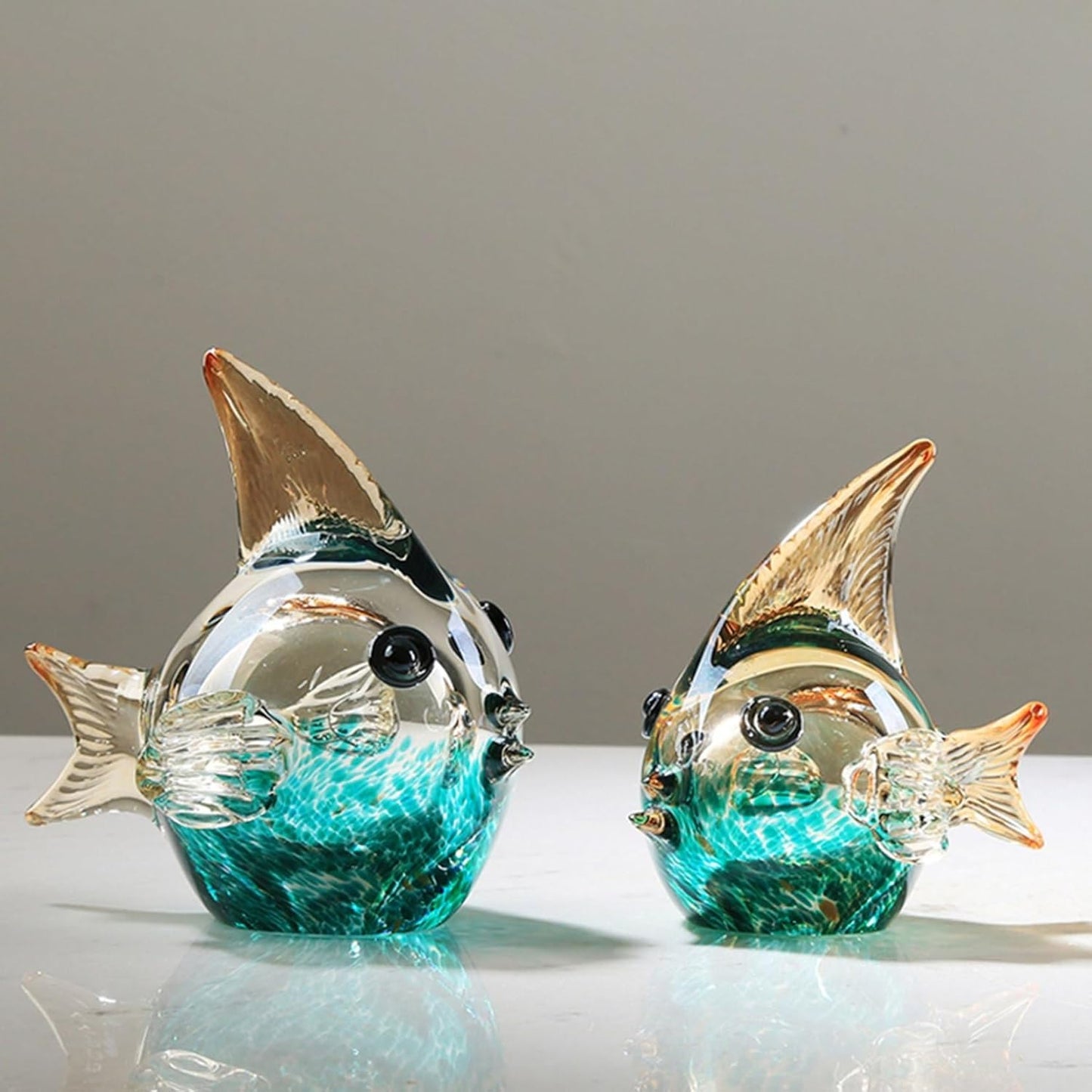 Crystal Glass Couple Fish