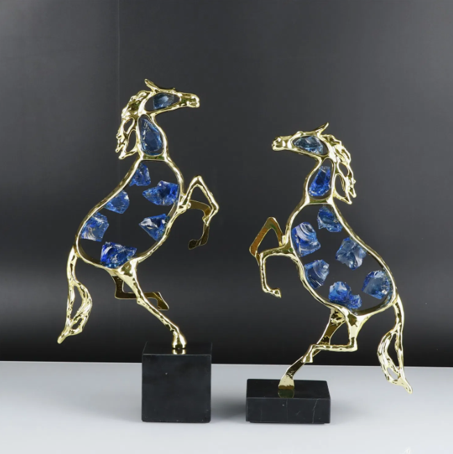 Metal Horse Statue(Blue)