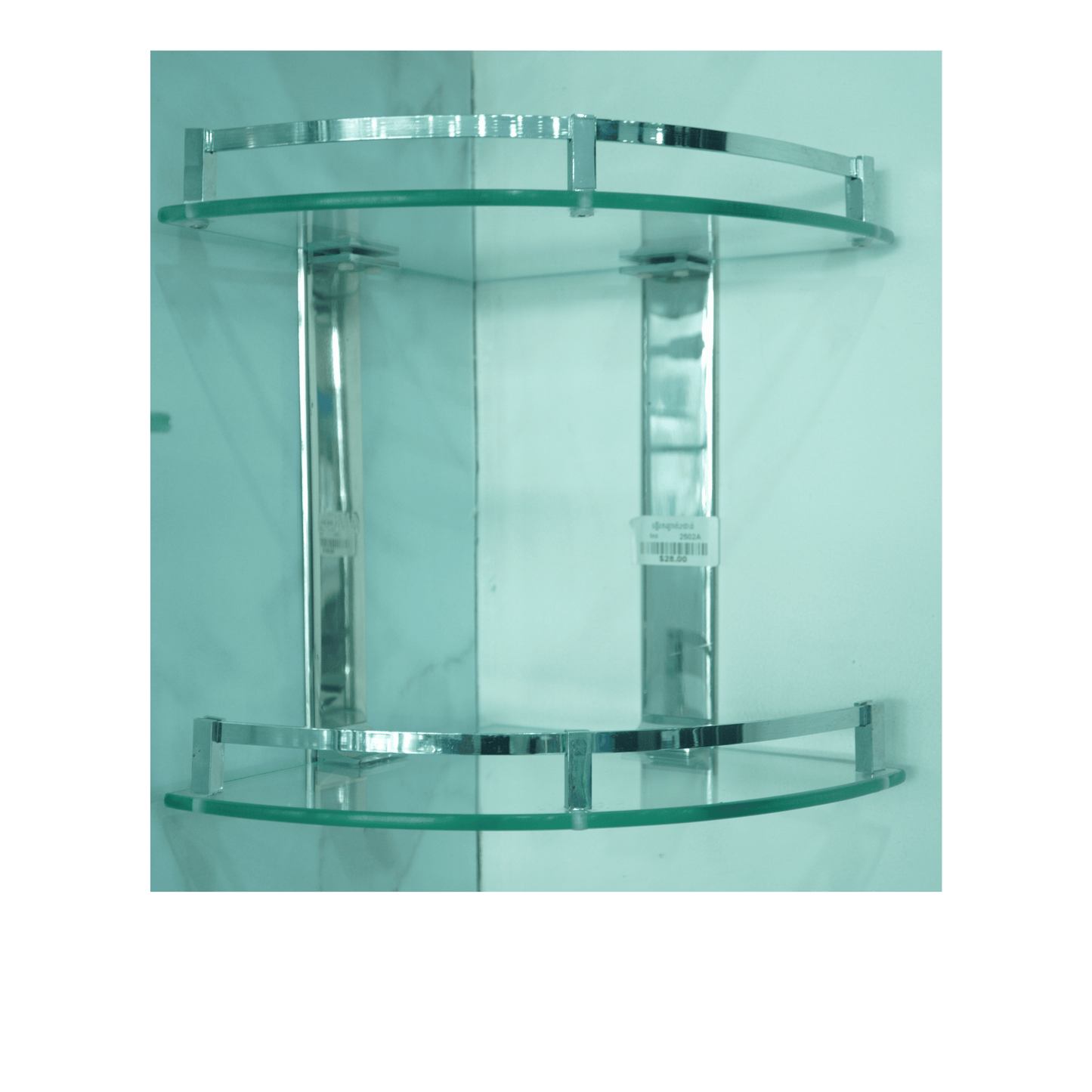 2-TIER CORNER GLASS SHELF