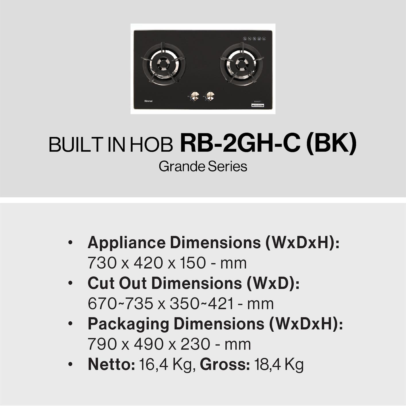 2 Bumer Gas Cooker (RB-2GH-C (BK)