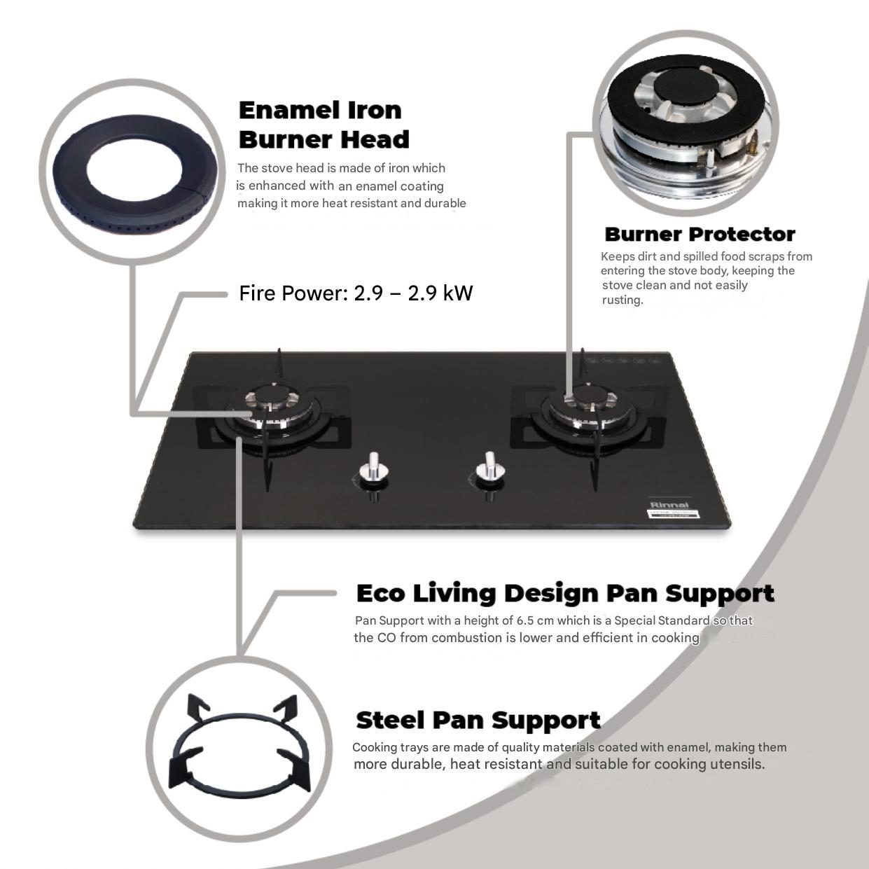 2 Burner Gas Built In Hob (RB-712N(G)